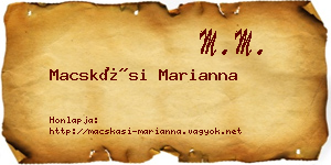 Macskási Marianna névjegykártya