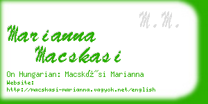 marianna macskasi business card